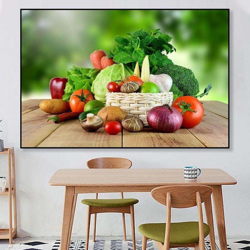 Tranh treo phòng bếp giúp điều hòa năng lượng Thủy - Hỏa, mang lại sự bình an và thịnh vượng cho gia đình.